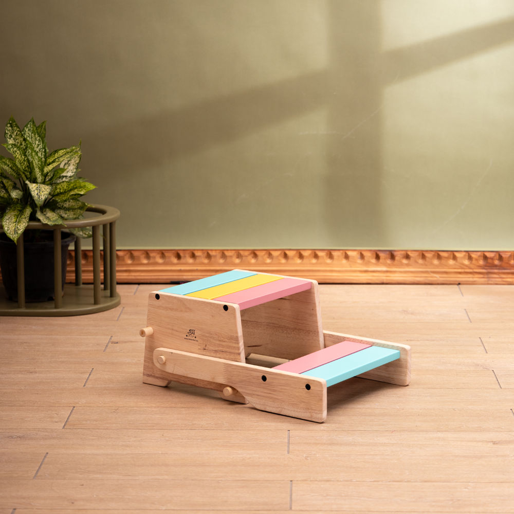 Wooden Convertible Step Stool and Chair 001